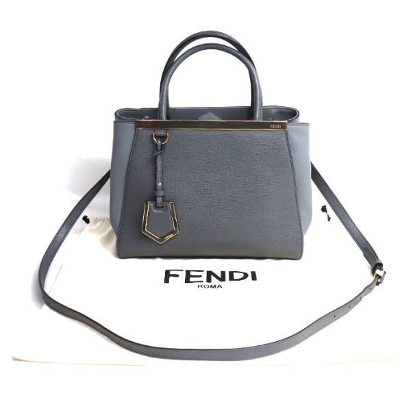 sb24 0412 25 421 Fendi Petit Toujours 2Way Shoulder Bag Gray Two Tone Color