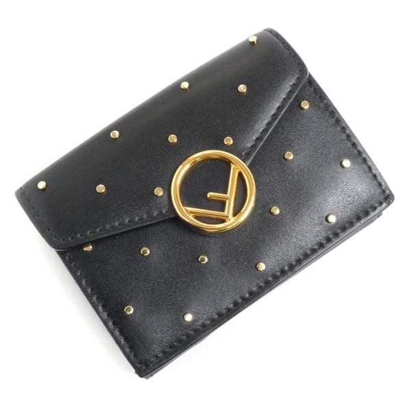 sb24 0426 9 1 Fendi Fs Compact Wallet Trifold Wallet Black Studs