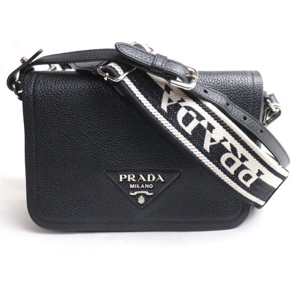 sb24 0503 24 504 Prada Vitello Dyno 2Way Shoulder Bag Black