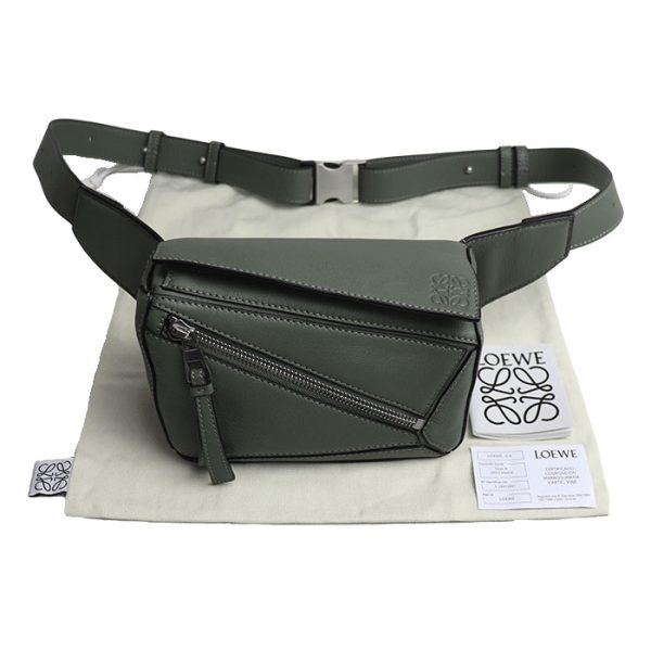 sb24 0510 34 516 Loewe Puzzle Bum Bag Mini Waist Bag Dark Sage