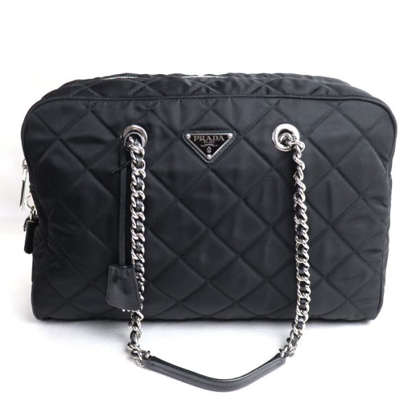 sb24 0517 52 518 Prada Tessuto Impuntu Shoulder Bag Black