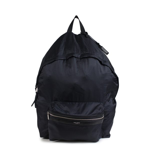 slp 181019 11 al a Saint Laurent Double Top Zip Backpack Black