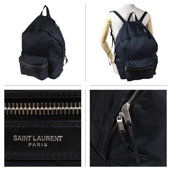 slp 181019 11 c1 Saint Laurent Double Top Zip Backpack Black