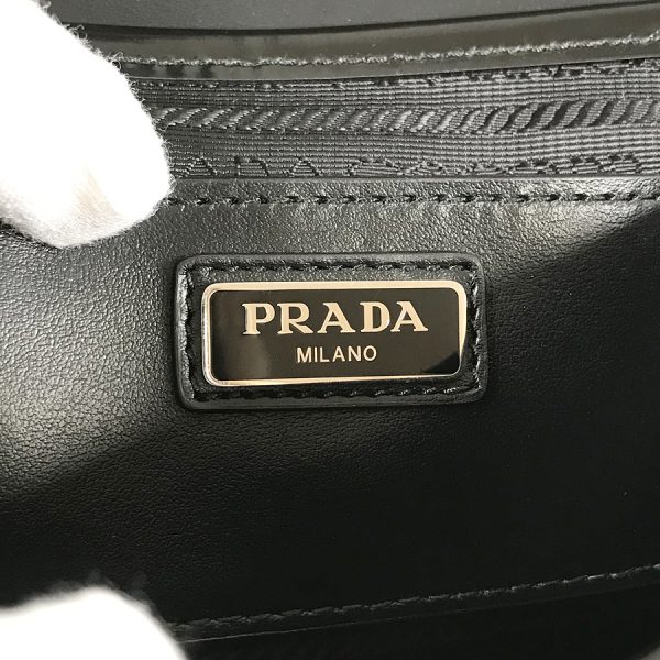 ssh 2105015413406 15 Prada Nylon Shoulder Bag Nylon Leather Black