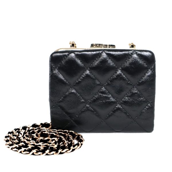 sw23 0802 02 Chanel Mini Chain Wallet Black