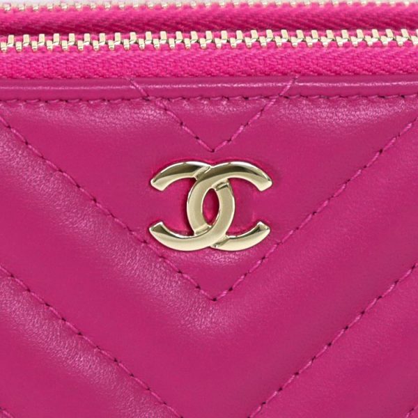 sw23 0804 02 Chanel Chain Wallet Pink