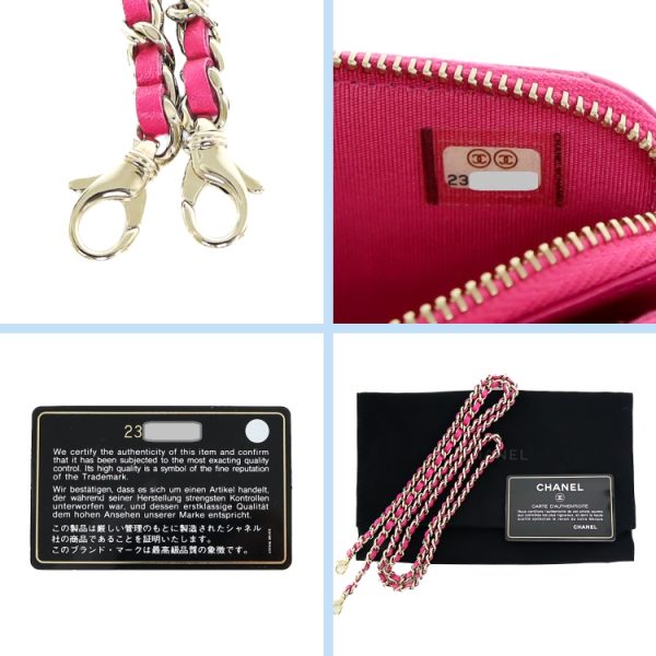 sw23 0804 10 Chanel Chain Wallet Pink