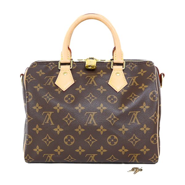 sw24 0003 02 Louis Vuitton Speedy Bandouliere Handbag Canvas Brown