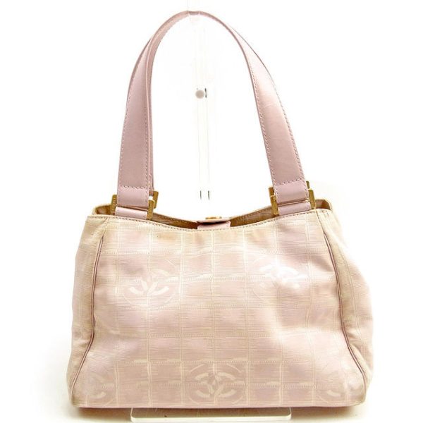 t1162 Chanel Handbag Canvas Leather New Travel Line Pink