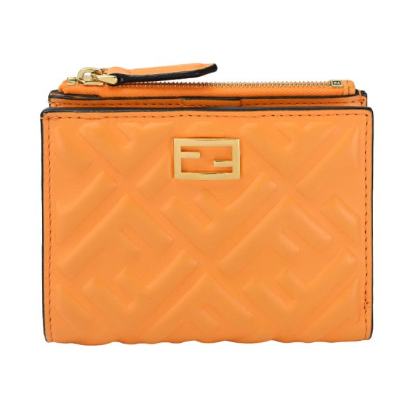 t360420 01 01 Fendi Baguette FF Embossed Medium Wallet Orange