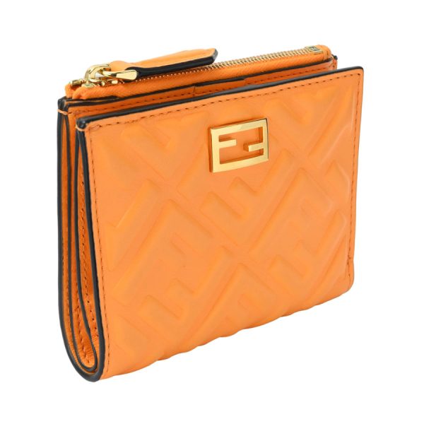 t360420 01 05 Fendi Baguette FF Embossed Medium Wallet Orange