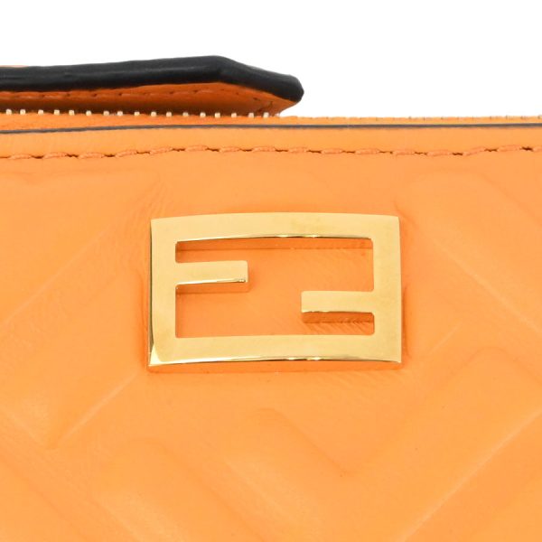 t360420 01 11 Fendi Baguette FF Embossed Medium Wallet Orange