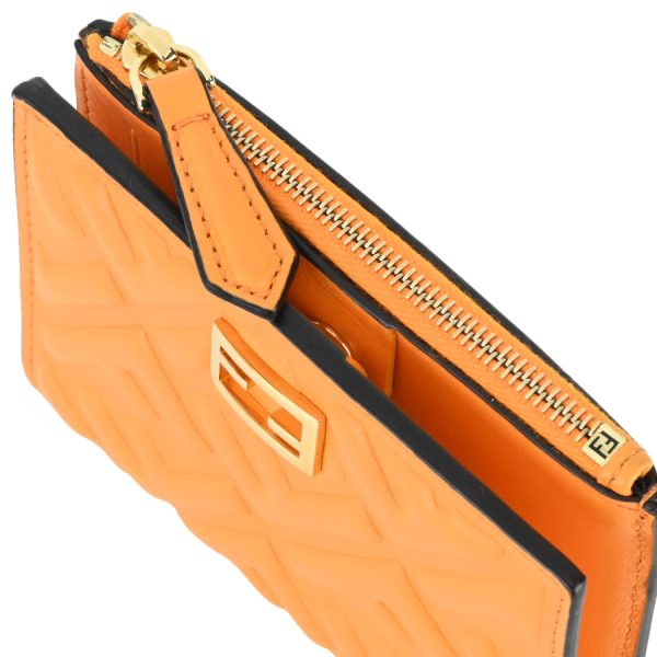 t360420 01 13 Fendi Baguette FF Embossed Medium Wallet Orange