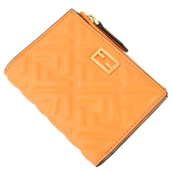 t360420 01 15 Fendi Baguette FF Embossed Medium Wallet Orange