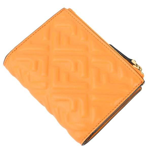 t360420 01 16 Fendi Baguette FF Embossed Medium Wallet Orange