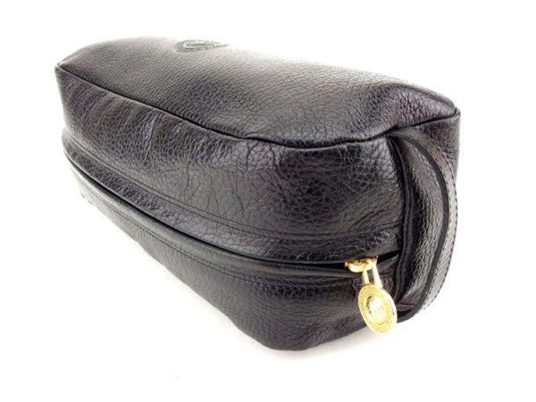 t8956 2 Gianni Versace Clutch Bag Medusa Black Leather