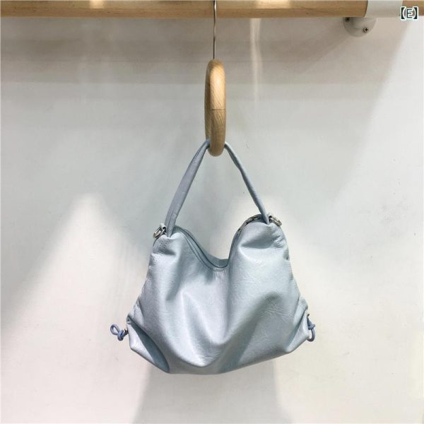 IIXcode3682053459 Drawstring Pleated Cloud Shoulder Bag Soft Leather