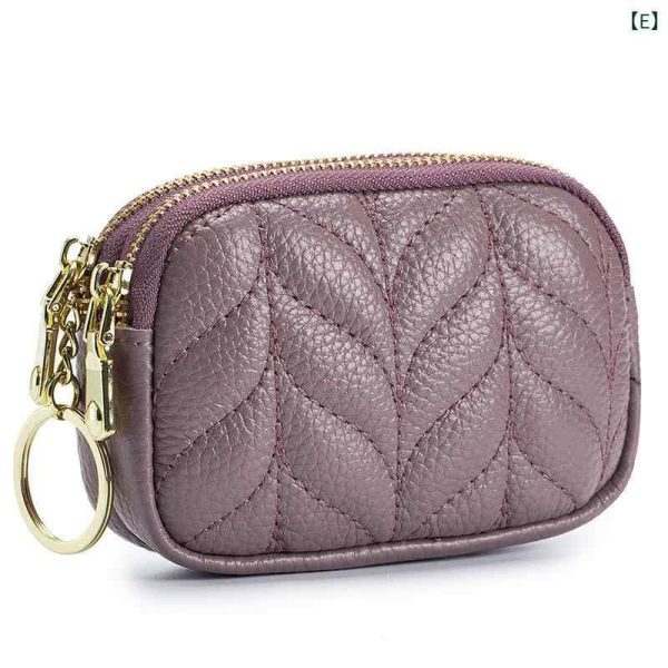 IIXcode3682053459 Multi Function Cowhide Coin Purse Purple