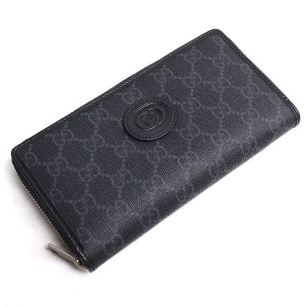 td24 0620 6 621 Gucci Interlocking G Zip Around Wallet Black