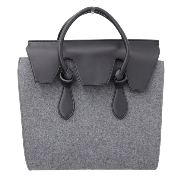 tk21b0619005 1 Celine Tie Bag Handbag Felt Leather Gray Black