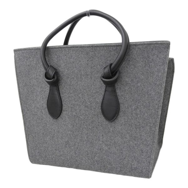 tk21b0619005 2 Celine Tie Bag Handbag Felt Leather Gray Black