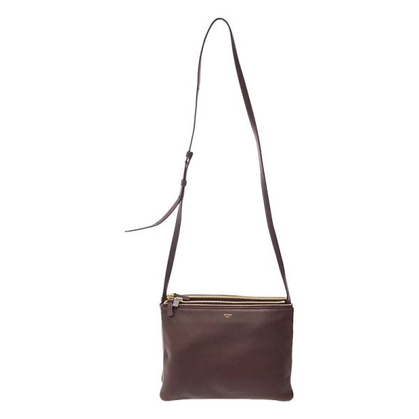 u6v9e9tnczj9 1 Celine Trio Large Leather Shoulder Bag Brown