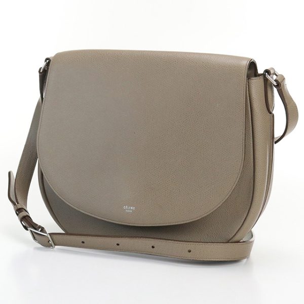 usdce57427011 1d Celine Flap Leather Shoulder Bag Gray