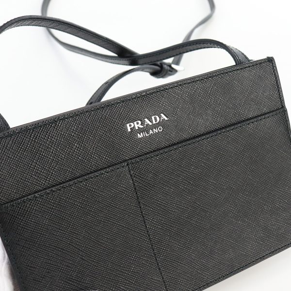 usdpr63262011005 Prada Mini Leather Shoulder Bag Black