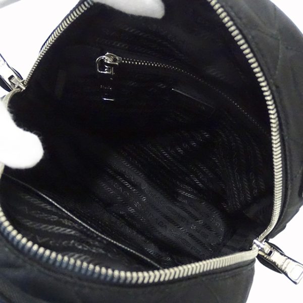 v0081346400 6 Prada Backpack Hardware Nylon Black Quilted Silver