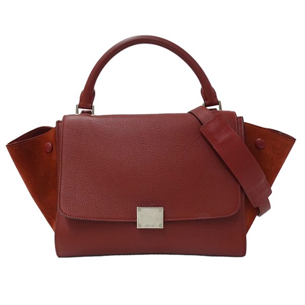 v0082145500 1 Celine Macadam Leather Handbag Brown