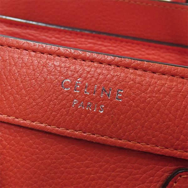 v0082145700 7 Celine Luggage Handbag 2Way Leather Red Small Compact