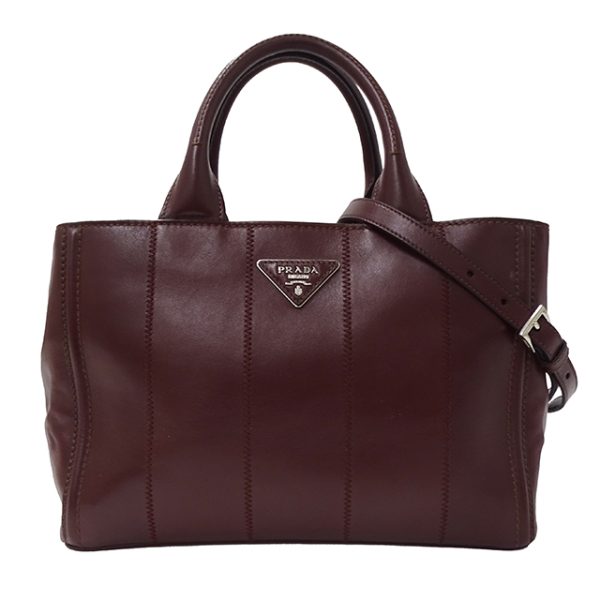 v0082147200 1 Prada Handbag Shoulder 2WAY Leather Bordeaux