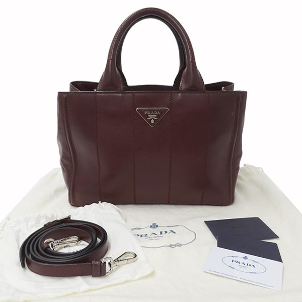 v0082147200 5 Prada Handbag Shoulder 2WAY Leather Bordeaux