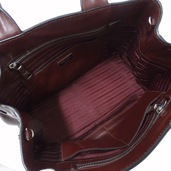 v0082147200 7 Prada Handbag Shoulder 2WAY Leather Bordeaux