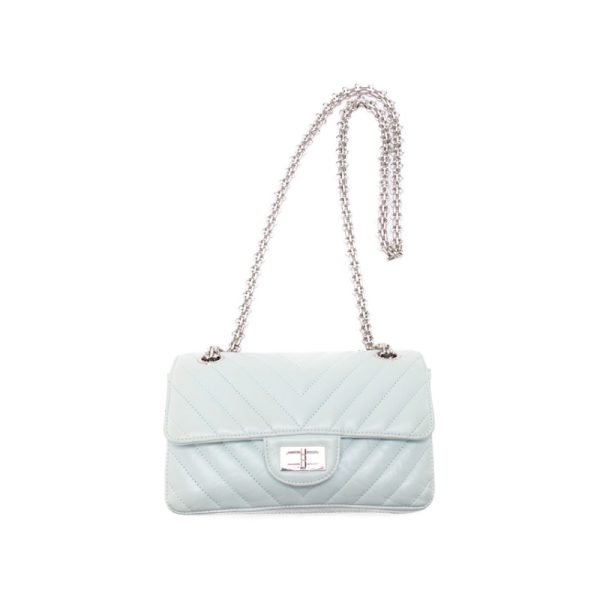 vrx829yyrej3y 8 CHANEL V Stitch 255 Shoulder Bag Calfskin Light Blue