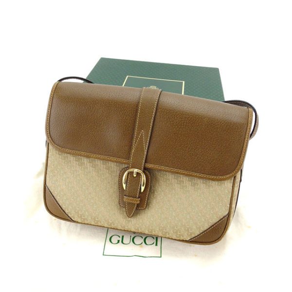 y4939 Gucci Shoulder Bag G Pattern Beige Brown Gold