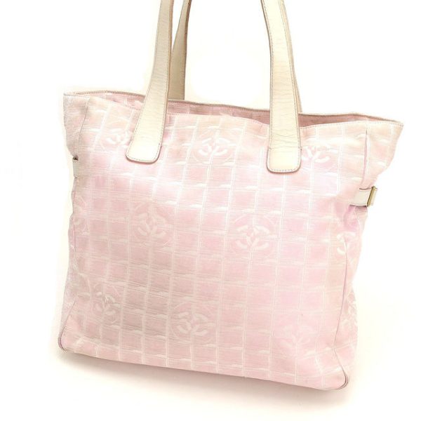 y731 Chanel Tote Bag New Travel Line GM Pink White