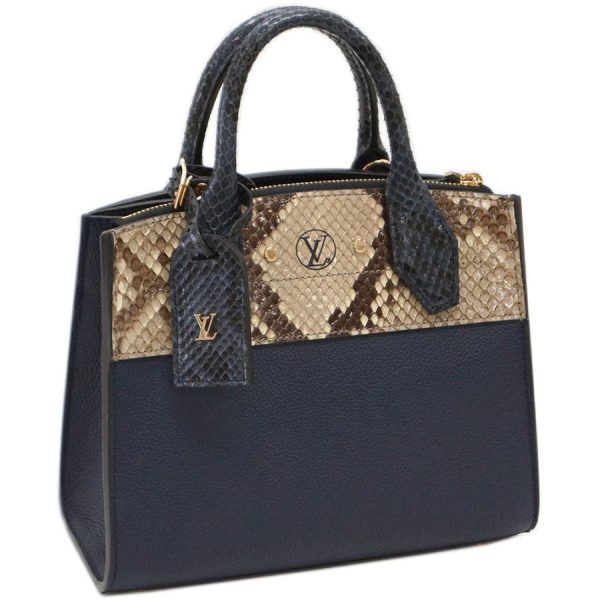 yjl04459 10804 1 Louis Vuitton Taurillon x Python City Steamer Mini Shoulder Bag Navy