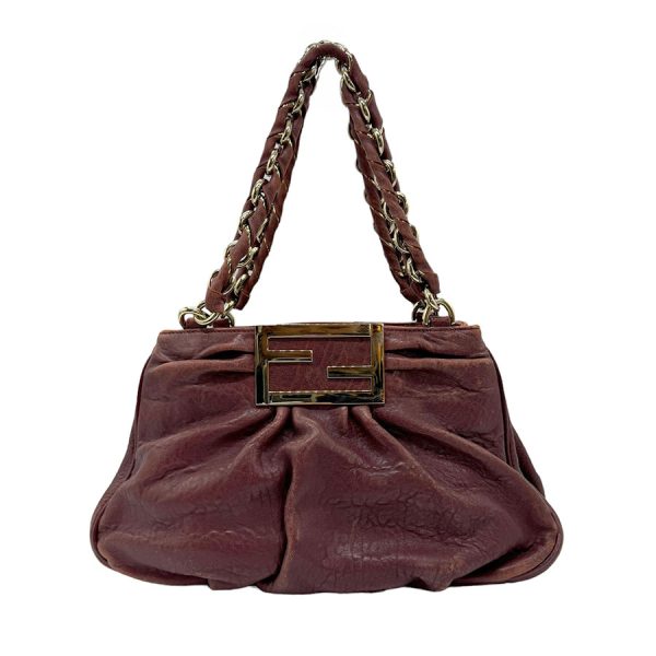 z0640 1 Fendi Leather Handbag Bordeaux