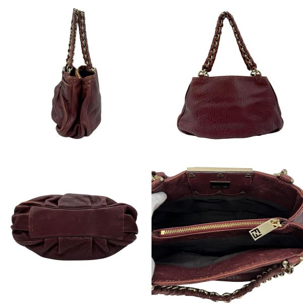 z0640 2 c Fendi Leather Handbag Bordeaux