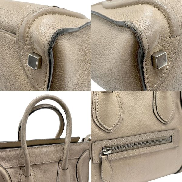 z1497 10 c Celine Handbag Luggage Micro Shopper Leather Beige