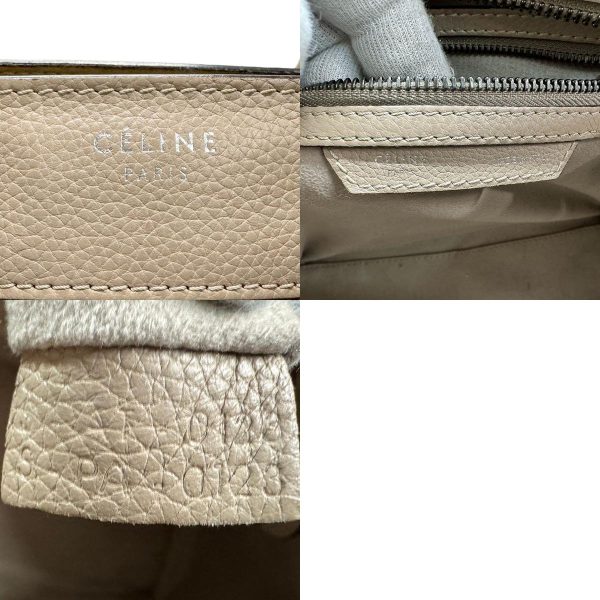 z1497 14 c Celine Handbag Luggage Micro Shopper Leather Beige