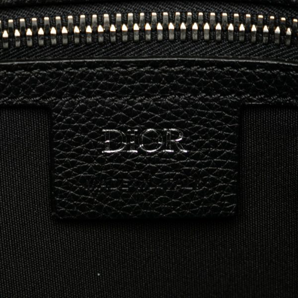 zcsr4pu24rezl66o 7 Dior Saddle Calf Grain Leather Bag Black