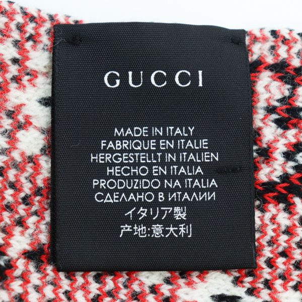 00007936 8 Gucci Cotton Wool GG Diamond Scarf Black