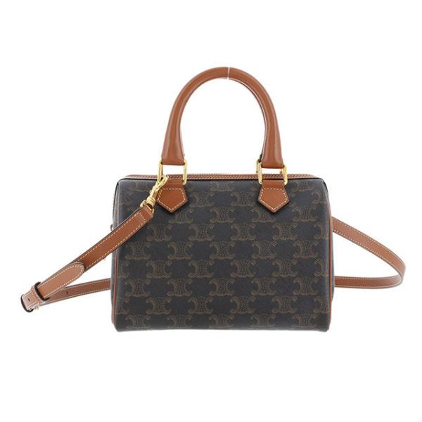 0501yo08 Celine Small Boston Cuir Triomphe Tan