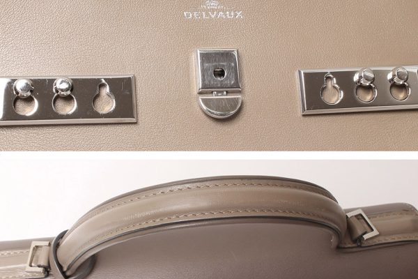 003782781 5 Delvaux Tempete MM Leather Greige Silver Hardware