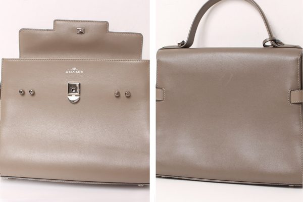 003782781 6 Delvaux Tempete MM Leather Greige Silver Hardware