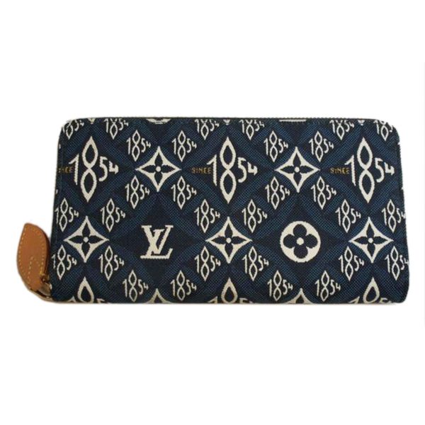 00380 1 Louis Vuitton Zippy Wallet Monogram Jacquard Bag Blue