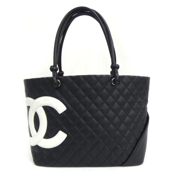 00828 1 Chanel Cambon Line Large Tote Bag Black