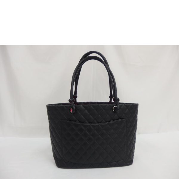 00828 2 Chanel Cambon Line Large Tote Bag Black